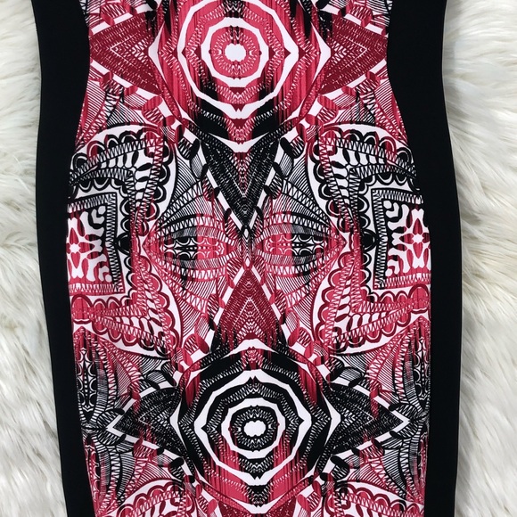 Maggy London African Stencil Scuba Sheath Dress SZ 8 Spandex Party Dress NWT - Picture 7 of 13